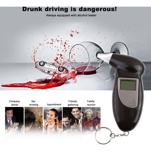 Professional LCD Display Digital Alcohol Tester Police Alert Breath Alcohol Tester Device Breathalyzer Analyzer Detector
