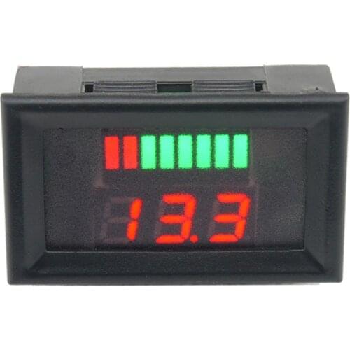 Digital Voltmeter Tester 12-60V DC Panel Amp Volt Voltage Current Meter Tester Lead Acid Battery Capacity LED Indicator Display