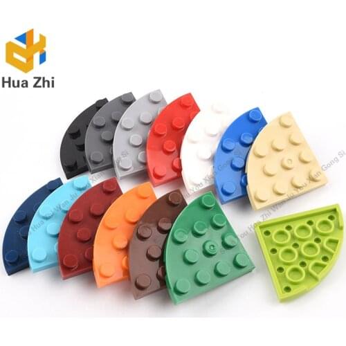 10PCS 30565 Plate Round Corner 4 x 4Building Blocks Parts MOC DIY Education Build Toys Brick
