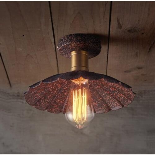 EL Umbrella - shaped Vintage Iron ceiling lamp for bedroom study room dining room indoor ceiling lights