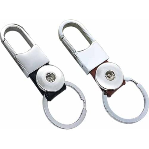 Hot Sale Original 024 Genuine Leather fashion key chain 18mm Snap Button keychains Charm Jewelry For Women Men keyring