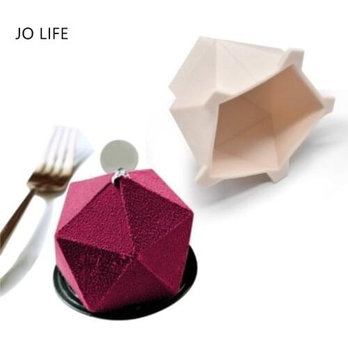 JO LIFE Silicone 3D Pentagram Diamond Star Geometry Cake Decoration Mold Mousse Dessert Bakeware Cupcake Mould