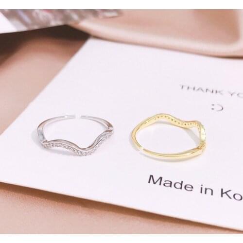 Whole Real 925 Sterling Silver Luxury Openable Rings Wavy Dazzling Moissanite Charming Ring for Lady Wave Rings Undulated