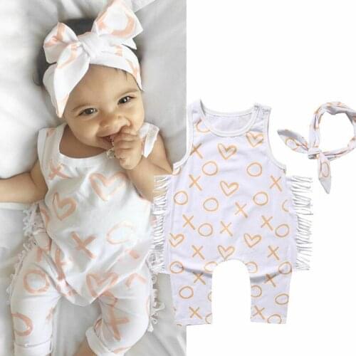 Newborn Baby Infant Girl Heart Bodysuit Cotton Romper Jumpsuit Clothes Outfit