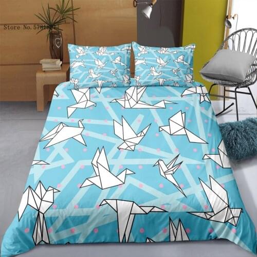 2/3 Pieces Thousand Paper Cranes Bedding Set 3D Print Sailboat Duvet Cover For Bedroom Bed Quilt Cover Twin Full Bedspread