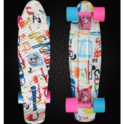 Adult Skates Mini Cruiser Plastic Skateboard Space Graphic Printed 22" Retro longboard complete peny board for sale