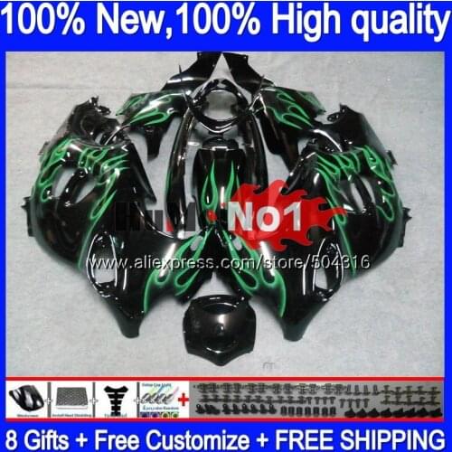 Body For SUZUKI KATANA GSXF 750 600 GSXF750 Green flames 12MC.64 GSX750F GSXF600 1998 1999 2000 2001 2002 98 99 00 01 02 Fairing