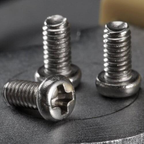 50Pcs M2.5*5mm Stainless Steel Cross Pan Plain End Round Head Phillips Screws Machine Electronic Screws Bolts Repair Fasteners