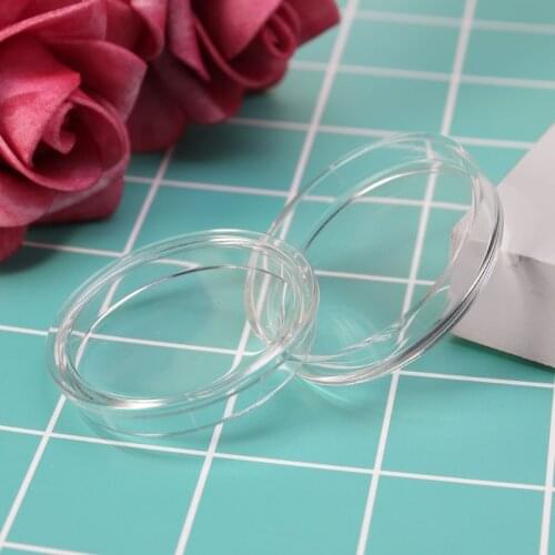 Small round transparent 38.6mm Clear Round Acrylic Coin Capsule Storage Box Holder Case For Silver 2 oz P0RD