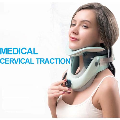 Medical Cervical Neck Traction Device Brace Adjustable Airbag Hot Compress Neck Tractor Stretcher Collar Protector Health Tool