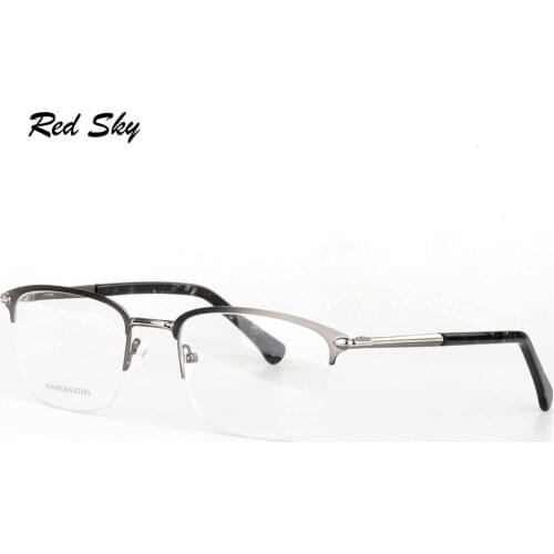 Men Optical Glasses Frames Half Frame Glasses Vintage Eyewear Stainless Steel Glasses Frame Men Fashion Prescription Eyeglasses