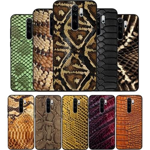 Snake Skin Printing Black TPU Silicone Soft Phone Case For Redmi 4A 4X 7A 5 Plus 6 Pro NOTE 9 7 8 5 Pro 4 6