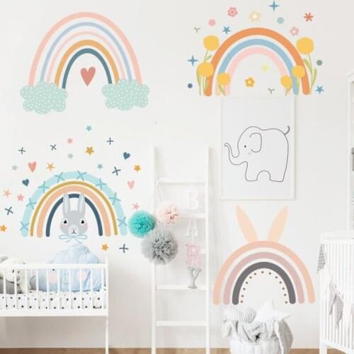 Cartoon Rainbow Flower Star Wall Sticker Childrens Bedroom Entrance Wall Wall Sticker Self-Adhesive