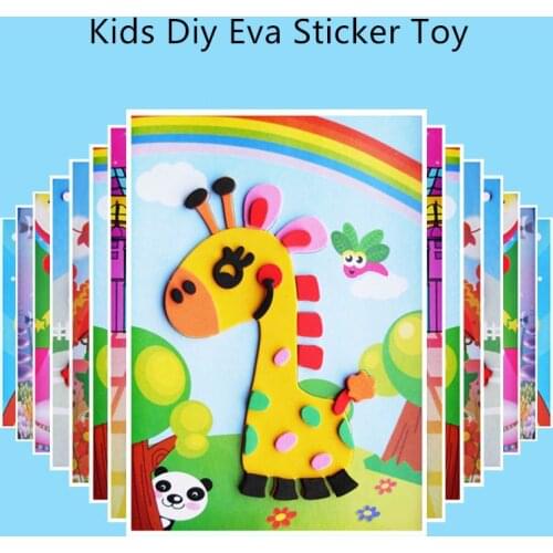 10/5Pcs DIY Cartoon Anime Animal 3D EVA Foam Stickers Puzzle Handmade Early Learning Educational Toys For Children Kids Craft