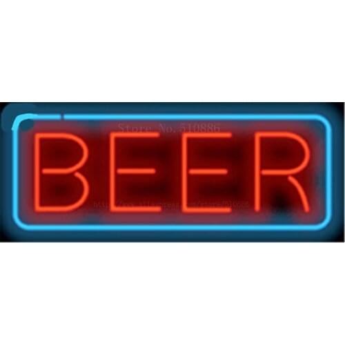 Beer NEON SIGN REAL GLASS BEER BAR PUB LIGHT SIGNS store display Bulbs drink bar wine food Advertising Lights 17*14"
