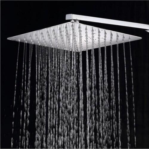 New 6/8/10/12 inch 304 Stainless Steel Air Booster Square Shower Head Ultrathin Rainfall Shower Head Bathroom Shower Head