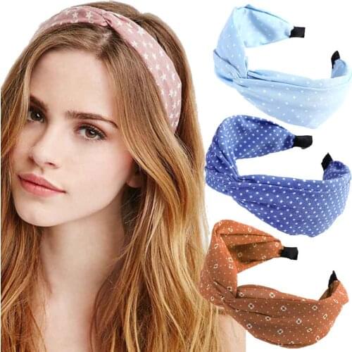 Wide Print Hair Bands Headdress Solid Color Cloth Headbands Bezel Girls Hairband Women Hair Hoop Fashion Hair Accessories