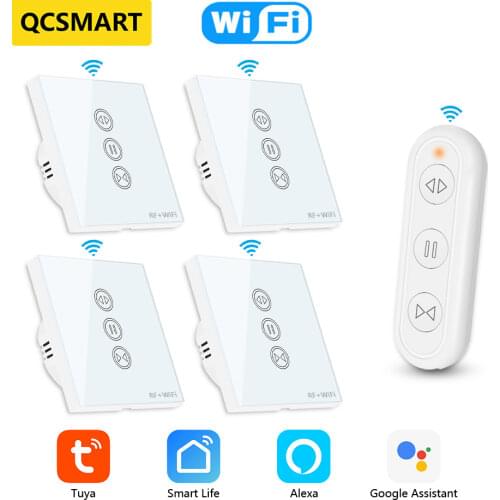 Smart Home Tuya Smart Life WiFi Curtain Switch with Remote for Electric Motorized Curtain Blind Roller Shutter Voice Control