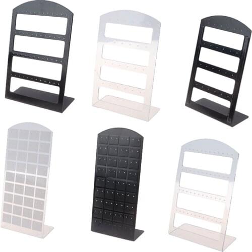 1Pc Plastic Stud Earring Stands Hooks Jewelry Display Show Packaging Cards Jewellery Organizer Holder Rack Gift
