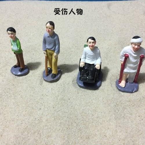 Resin figure Psychological sand table sandbox game box therapy figure injured person healing character 4pcs/set