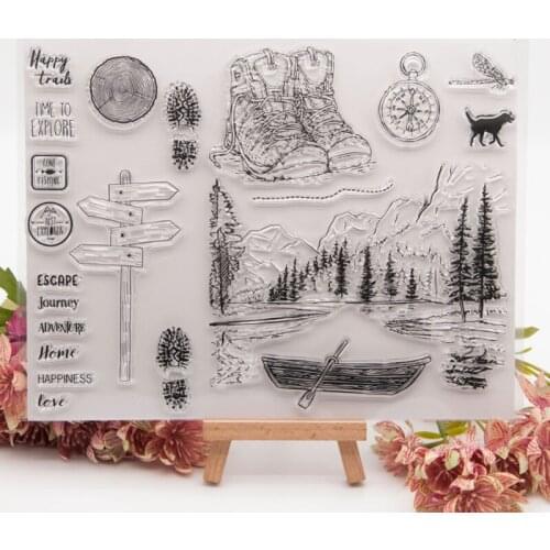 1pc Shoe Print Silicone Clear Seal Stamp DIY Scrapbook Diary Coloring Embossing Album Decoration Rubber Stamp Handmade Reusable