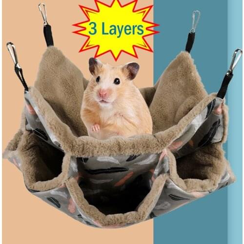 Three layers Hamster Swing Bed Chinchilla Small Pets Mink Nest Honey Glider Squirrel Rat Hanging House Cage Pets Toys Supplies