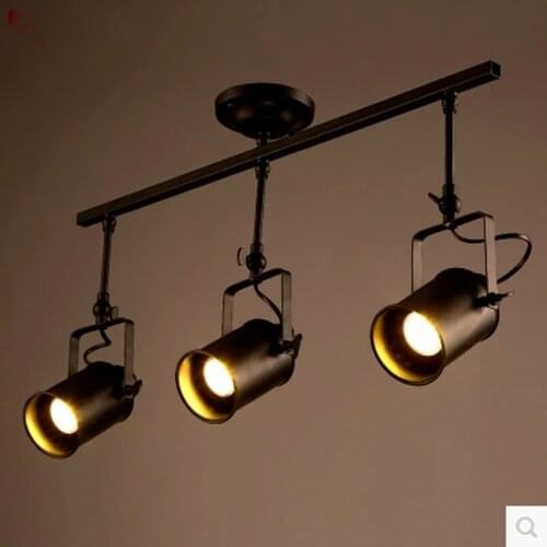 Vintage Loft Ceiling Light 1/2/3/4 heads creative loft track lamp cloth shop coffee bar light clothing TV bar backdrop lamp