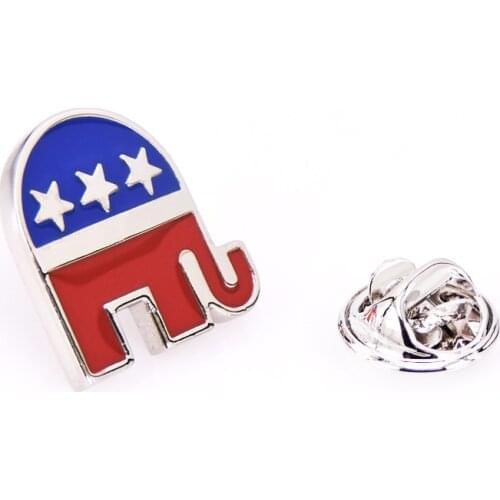 High quality Brooch Silvery Elephant Republican Lapel Pin Badge Brooche Mens clothing accessories wholesale XZ004