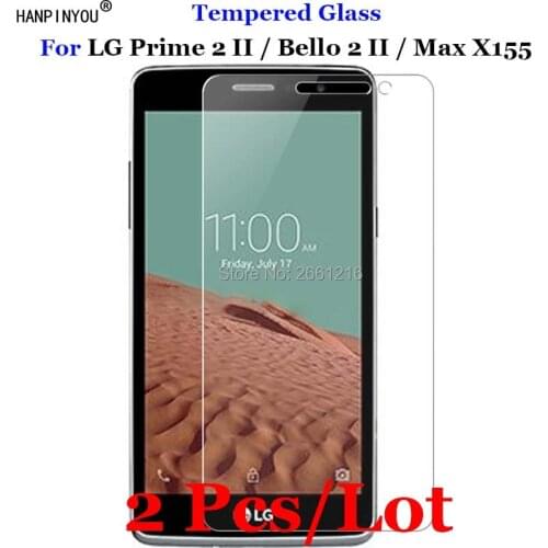 2 Pcs/Lot For LG Prime 2 Tempered Glass 9H 2.5D Premium Screen Protector Film For LG Bello 2 II / Max X155 5.0"