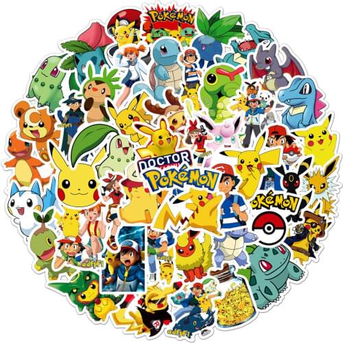 50/100Pcs/Pack Pokemon Japan Anime Stickers On Bicycle Refrigerator Laptop Motorcycle Pikachu Graffiti For Kids Gift