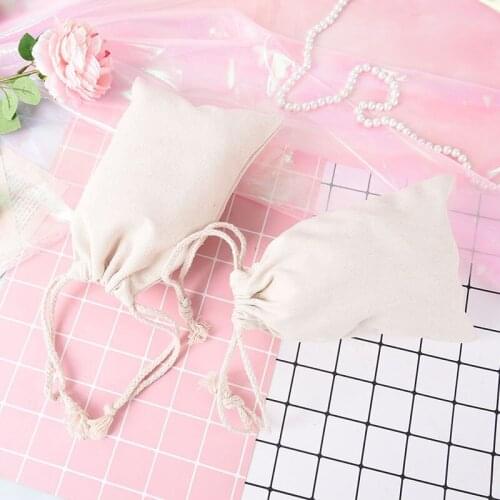 10pcs travel women small cloth bag 10*14.5cm cotton linen storage package bag drawstring bag
