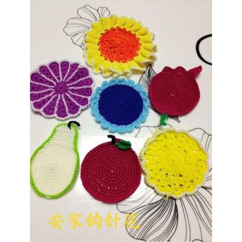 12 pic/lot cotton knitted high end doilies coaster place mat potholder for home decor button coaster cork coaster doilies