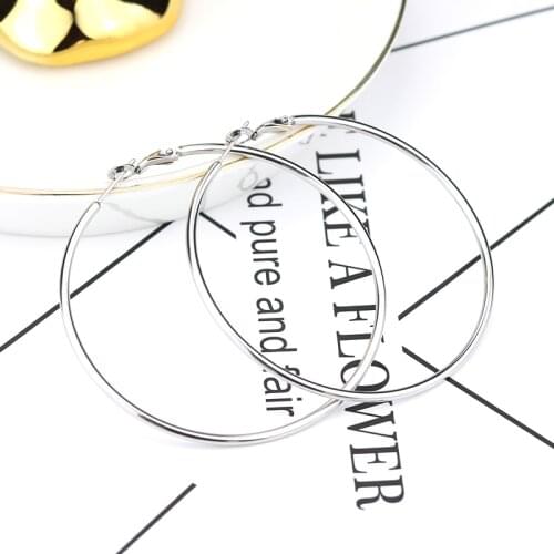 2020 Trendy Hanging Hoop Earring Round for Women Fashion Gold Big Long Earrings Set Female Stainless Steel Ear Ring Jewelry Boho