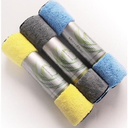 3pcs 30x39cm Microfiber Cleaning Cloth Car Care Towels Wax Polishing Cloth Car Kitchen Dishcloth Rags Towel