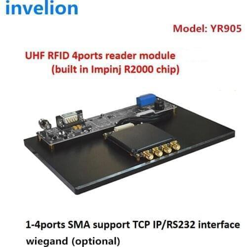4ports impinj R2000 reader module fixed uhf rfid reader module with free test tag sample for access control system
