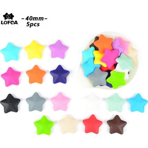 LOFCA Star Shape Silicone beads 5 pcs Loose Beads For Food Grade Silicone Teething Necklace Silicone Loose Beads BPA Free