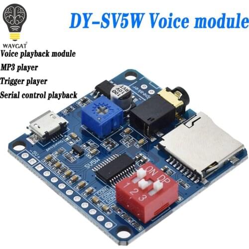 5W Smart voice play module Audio Amplifier Board Mp3 TF Card Player UART serial port control