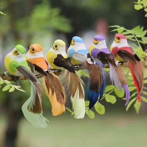 6pcs Creative Bird Model Gift Favor Home Decorative Craft Ornaments Display Table Decorations Animal Miniatures