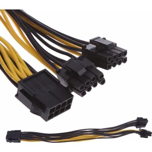 CPU 8-Pin To Double PCI-E 8-Pin (6P+2P) Splitter Cable Power Supply Cord 25cm For Computer DIY