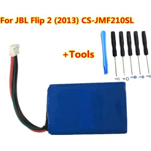 100% High quality Speaker AEC653055-2P Battery For JBL Flip 2 (2013) CS-JMF210SL 3.7V 2000mAh Replacement Loudspeaker