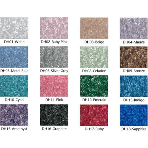 Acrylic (PMMA) Pearlescent Mineral Crystal 3.0 Sheets for Jewelry, Crafts, Art Works, Decoration - 16 Colors/11 Sizes Available