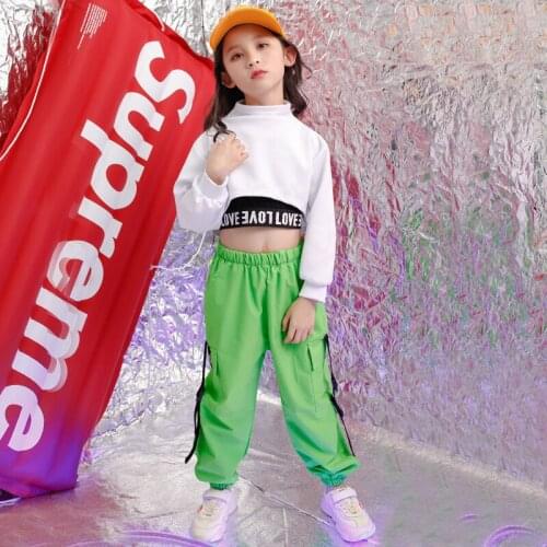 Kids Party Hip Hop Clothing Outfits Girls Jacket Crop Tank Tops Shirt Short Jazz Dance Costume Ballroom Dancing Street wear