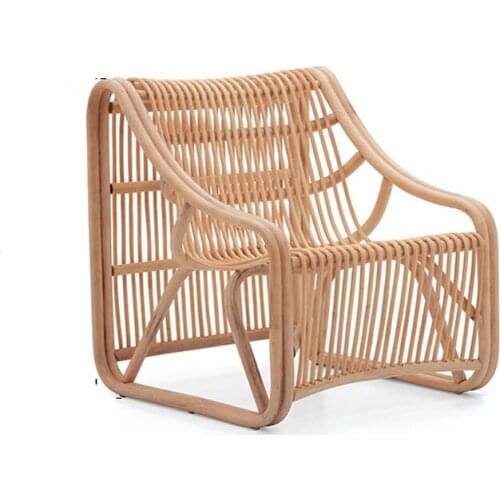 YL Rattan Couch Leisure Chair Living Room Single Seat Chair B & B Art Real Rattan Furniture