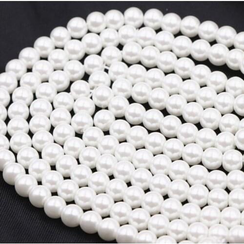 DIY Jewelry Accessories Imitation Pearl Beads Glass Shell Pearls Round Loose Spacer Beads for Jewelry Making Wholesale Craft B7