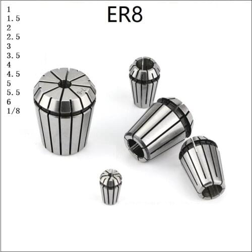 ER8 1mm---6mm,1/8mm ER Precision Spring Collet Chuck For CNC Milling Tool Holder Engraving Machine Spindle Motor