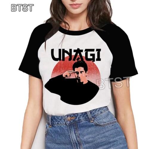Harajuku Kawaii Unagi Dojo Ross From Friends Tv Korean Clothes Funny Tshirt 90s Casual T Shirt Streetwear Summer Couple Clothes