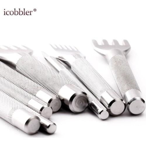 1/2/4/6,3/4mm Spacing DIY Crafts Tools Prong Leather Punch Tool Diamond Cut Prick Iron Wallet Bags for Stitching Chisel Set Kits