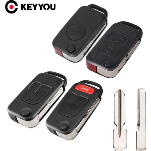 KEYYOU 30X For Benz W168 W124 W202 W203 A C E ML C CL S SL SEL SLK E113 For Mercedes Flip Folding Remote Car Key Shell