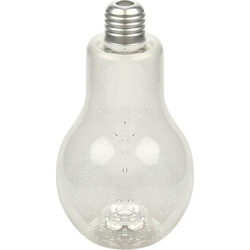 Creative Summer LED Glowing Bulb Water Bottle Brief Cute Milk Juice Light Bulbs Cup Leak-proof Silver Gold Plastic Bulb Bottles