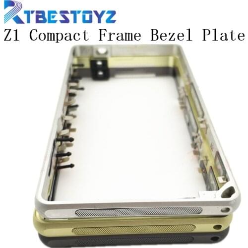 RTBESTOYZ Middle Frame Bezel Plate Metal Housing Cover For Sony Xperia Z1 Compact Mini D5503 + Dust Plug + Power Volume Button